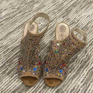 Jeffrey Campbell Nude Rhinstone Heel